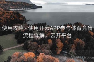 使用攻略 - 使用开云APP参与体育竞猜流程详解，云开平台