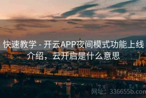 快速教学 - 开云APP夜间模式功能上线介绍，云开启是什么意思