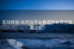 互动体验-在开云平台看德甲有哪些隐藏功能？