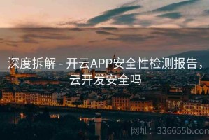 深度拆解 - 开云APP安全性检测报告，云开发安全吗