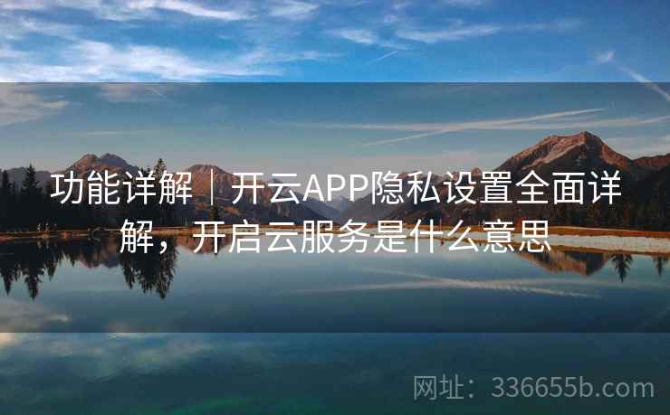 功能详解｜开云APP隐私设置全面详解，开启云服务是什么意思